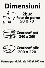 Set lenjerie de pat, DemoHome DEPPO, dublu king size din 100% bumbac ranforce cu model de FLOARE DE TRADITIONALA, ROZ acasa - cearcaf plic, cearceaf pat, 2 fete de perna
